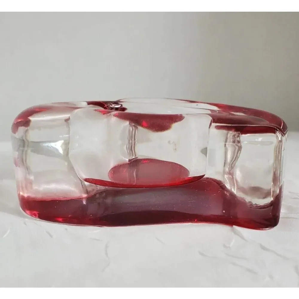 PartyLite Red Glass Heart Tealight Candle Holder Retired P8811 - Picture 3 of 12